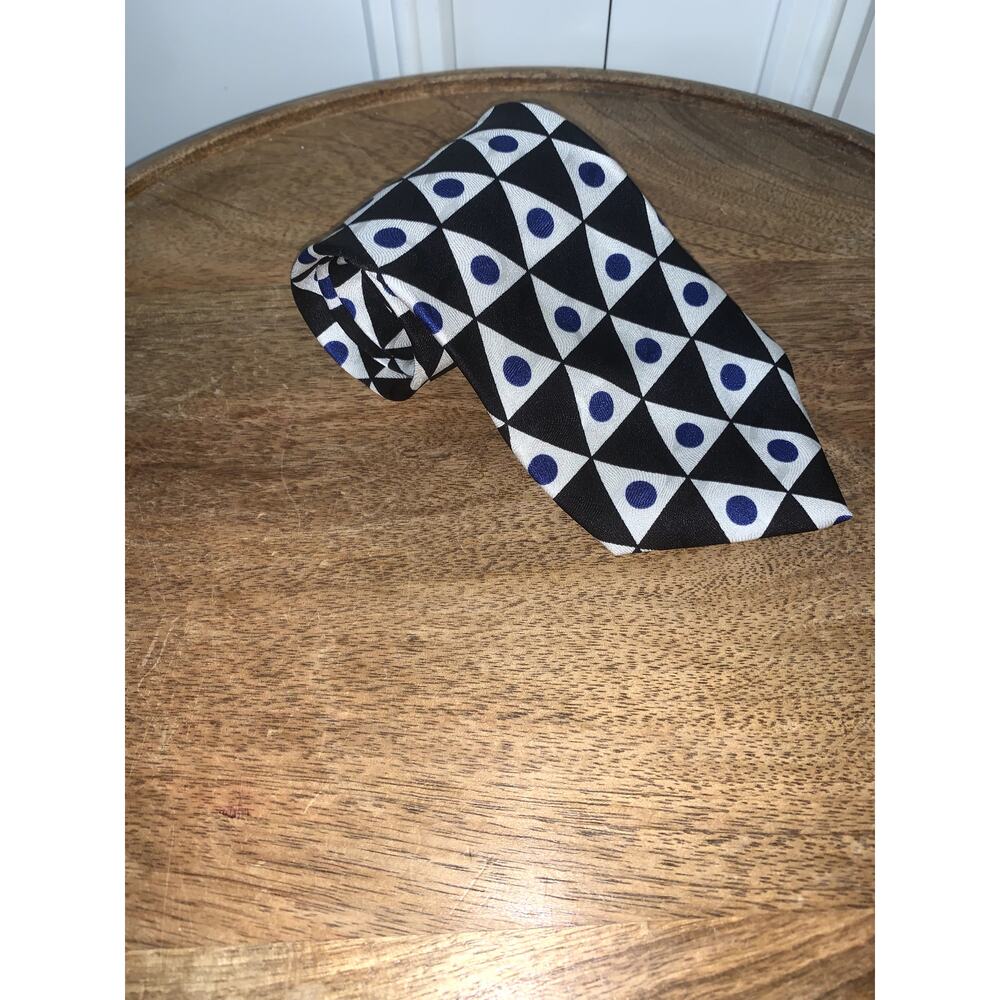 Tom James Men's Silk Geometric Designer Tie Multicolor